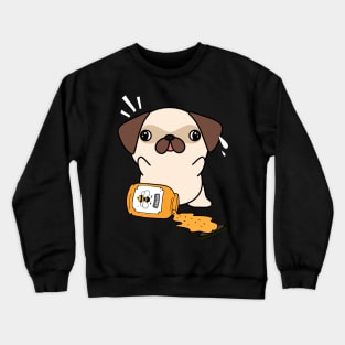 Naughty Pug spilled a jar of honey Crewneck Sweatshirt